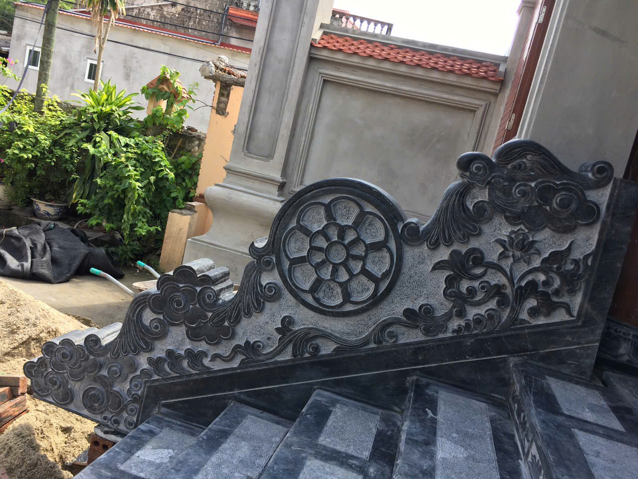 Mẫu Bậc Thềm Đá đẹp 2 Bậc thềm đá kim sa