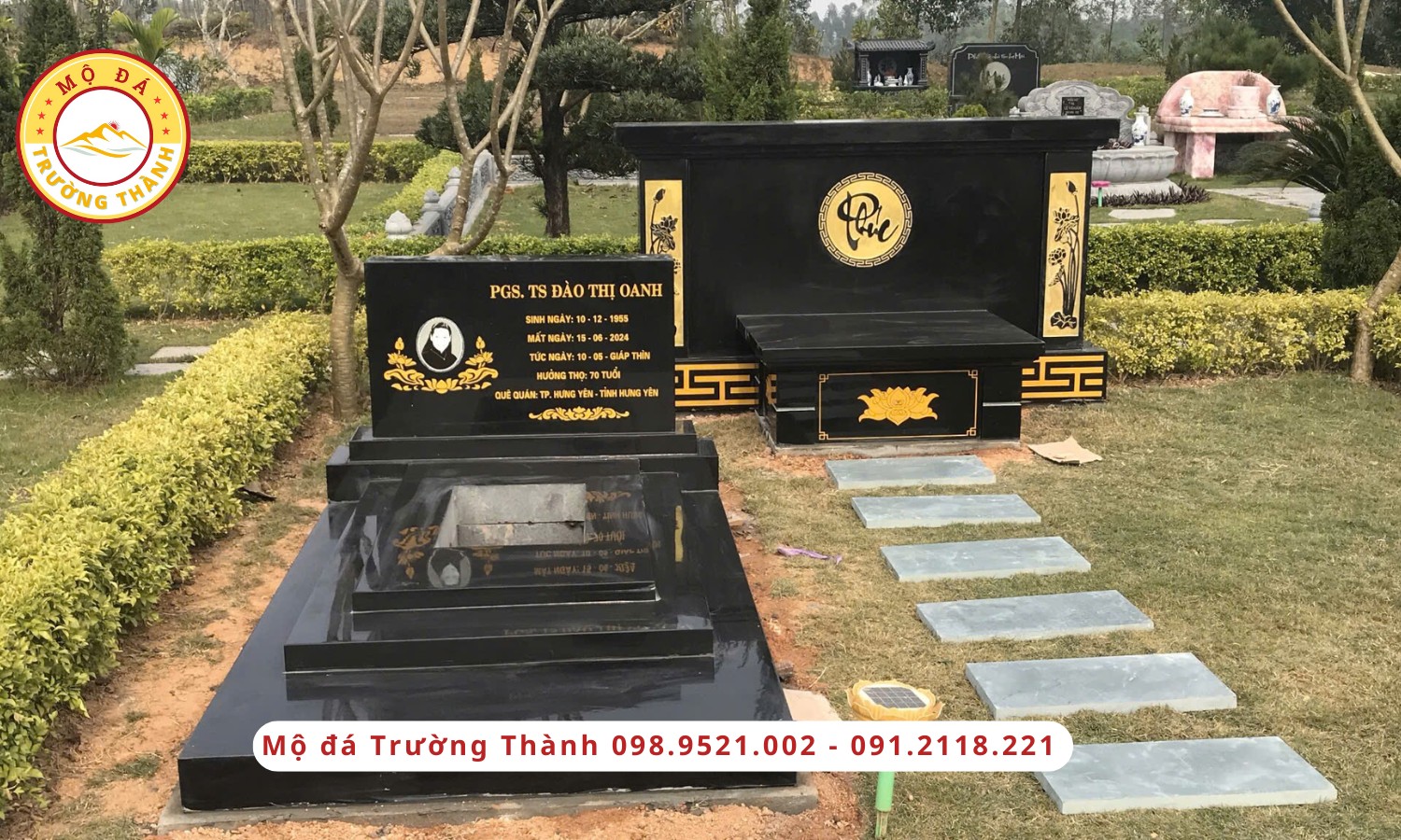Đá mộ kim sa thiết kế tinh xảo
