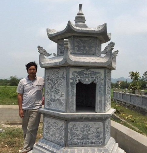 Mộ đá hình lục giác kết hợp mái đao