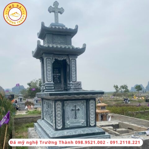 Mộ đá xanh đen đẹp