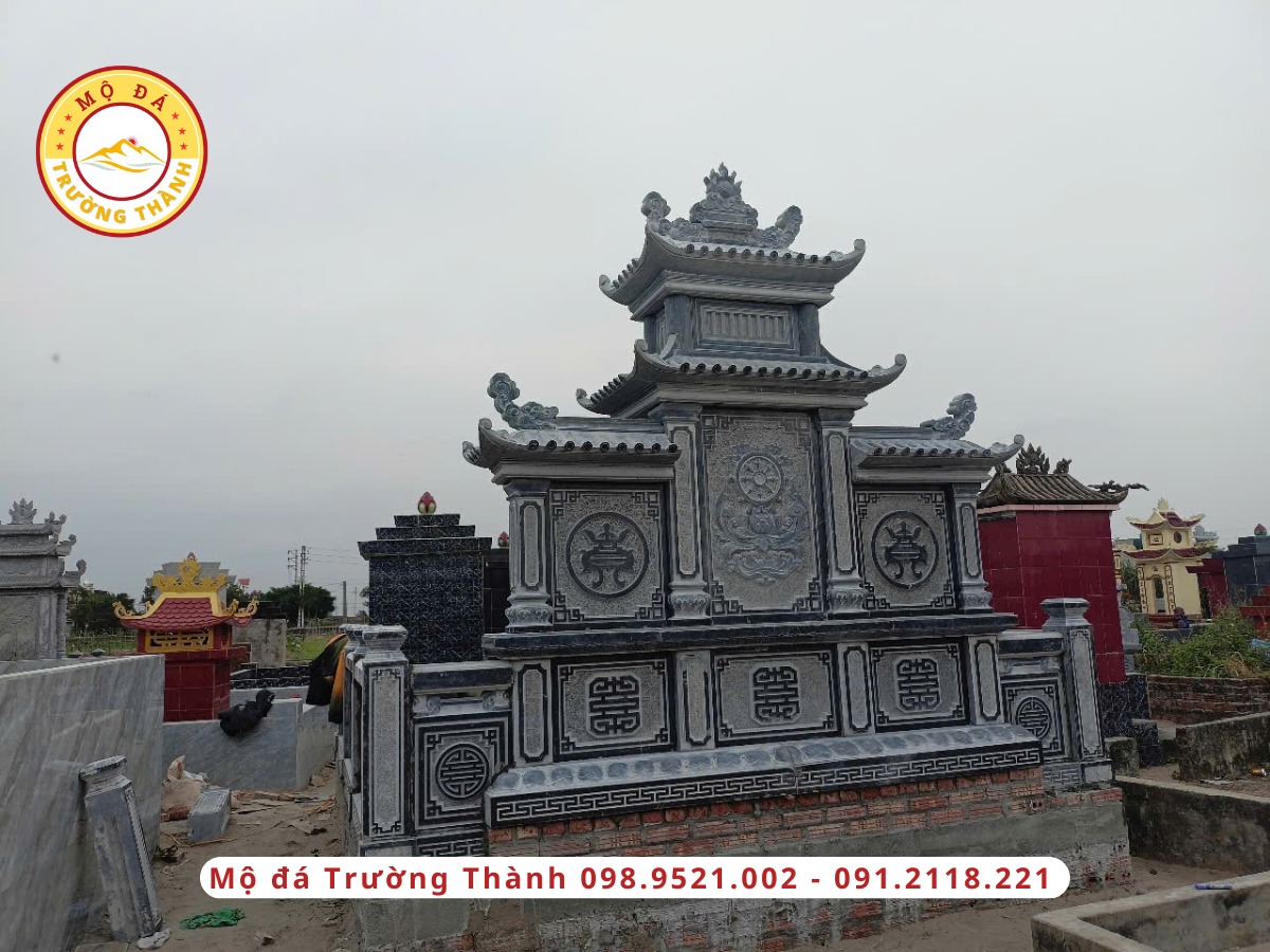 Mộ đá xanh đen tinh xảo