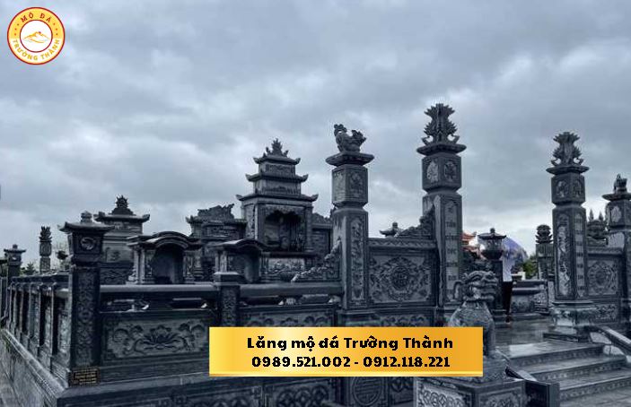 Top 10 Lăng Mộ Bằng Đá Xanh Đen Đẹp Tại Bắc Giang 1 Lăng Mộ Đá Xanh Đen Hoa Văn Rồng