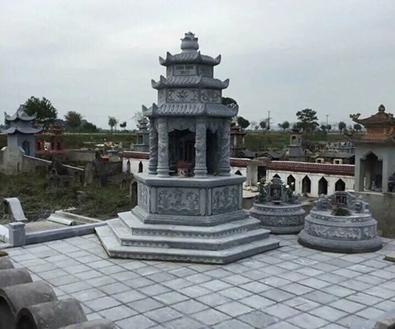 Top 10 mộ đá hình lục giác đẹp tại Bắc Giang 5 Mộ đá hình lục giác đá đen