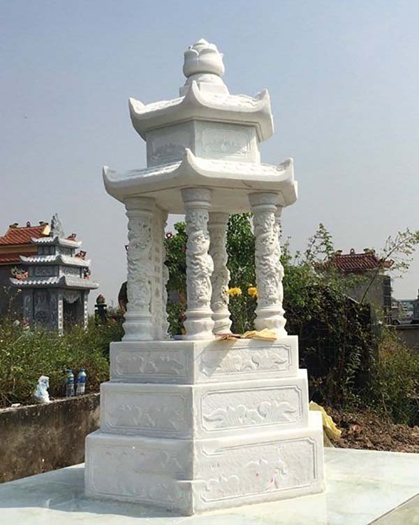 Top 10 mộ đá hình lục giác đẹp tại Bắc Giang 4 Mộ đá hình lục giác đá trắng