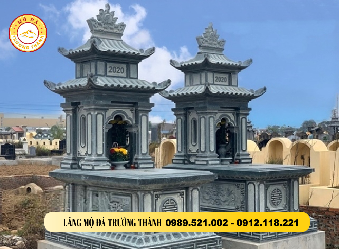 mộ đôi có mái che tại Bình Phước