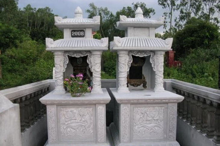 Vật liệu và thiết kế mộ đá đôi 